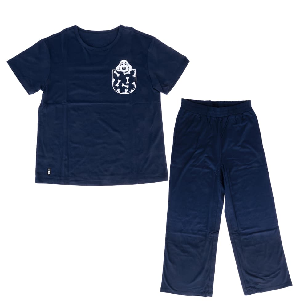 TIAKI Pet Parent Pyjama Pet Love - Størrelse M, mørkeblå