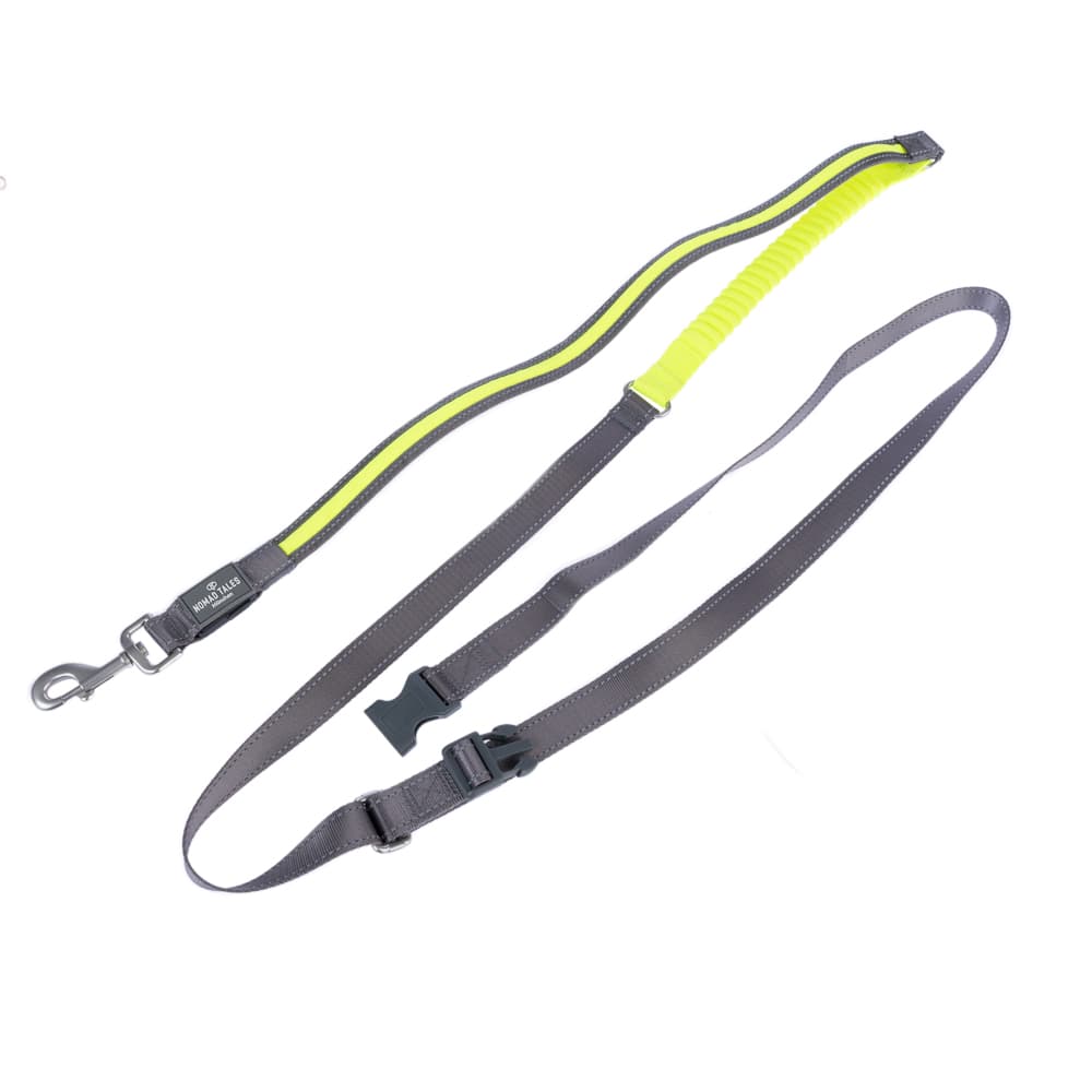 Nomad Tales Spirit USB LED joggebånd i neongult og grått - 180 - 250 cm lang, 25 mm bred