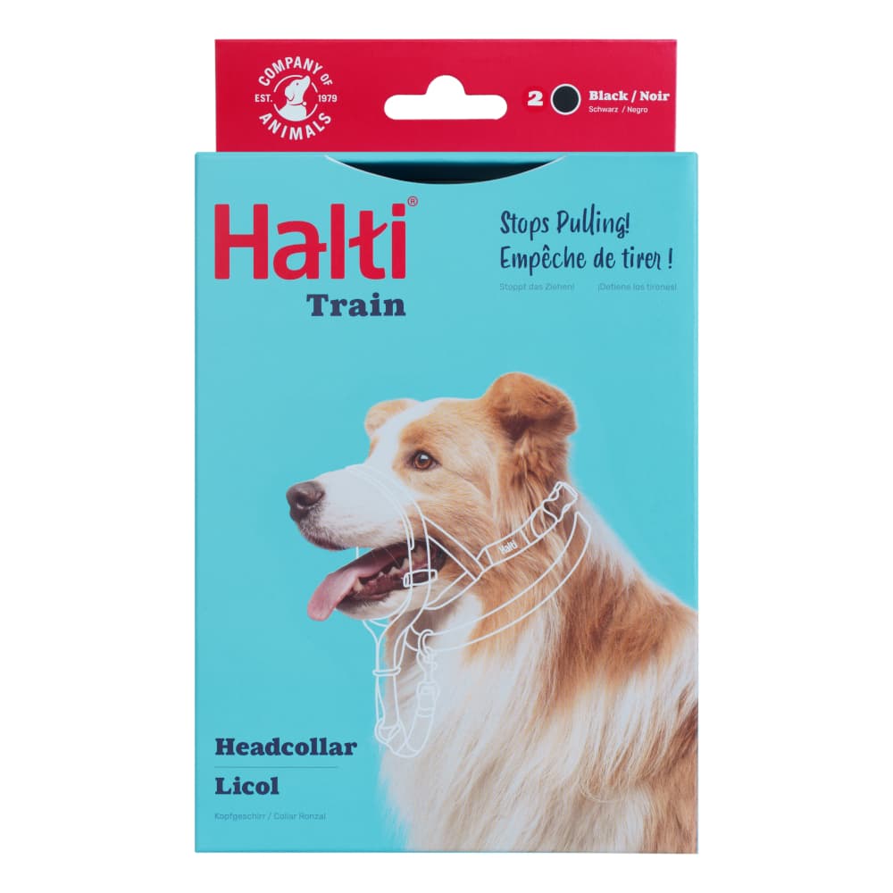 Halti hundegrime svart - Størrelse 2: Beagle, Border Collie, Pudel