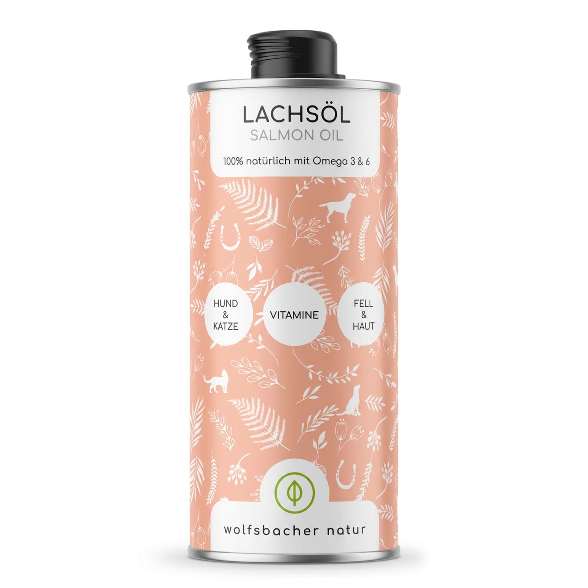 Wolfsbacher naturlig lakseolje for hunder - 1 liter