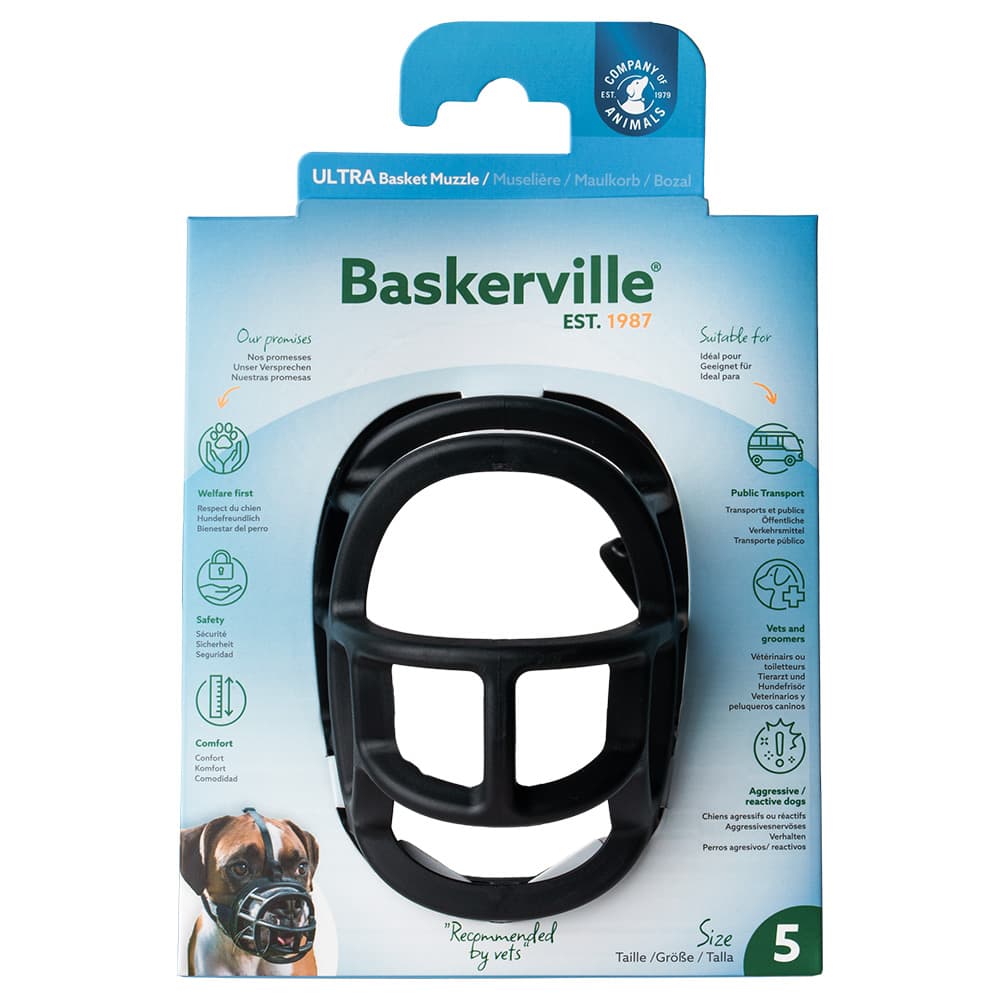 Munnkurv Baskerville Ultra 2.0 -  Str  5,  f.ex. Labrador, Schæferhund