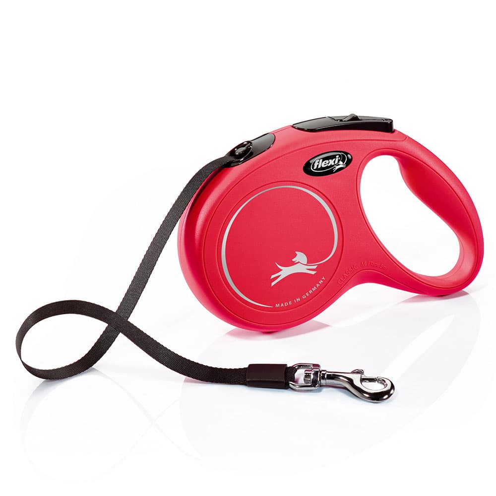 flexi New Classic hundebånd rødt, 5 m - Størrelse M: opptil 25 kg
