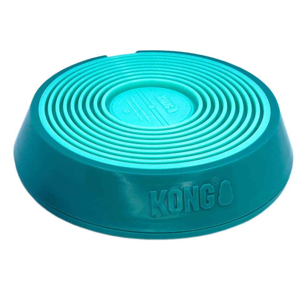 KONG Licks Spinz hundeleketøy - blågrønn, størrelse L: ca. Ø 20,3 x H 4,5 cm