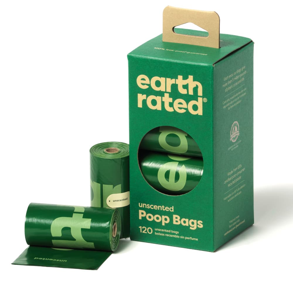 Earth Rated hundeposer i ruller - 8 ruller x 15 poser, uten parfyme (120 poser)