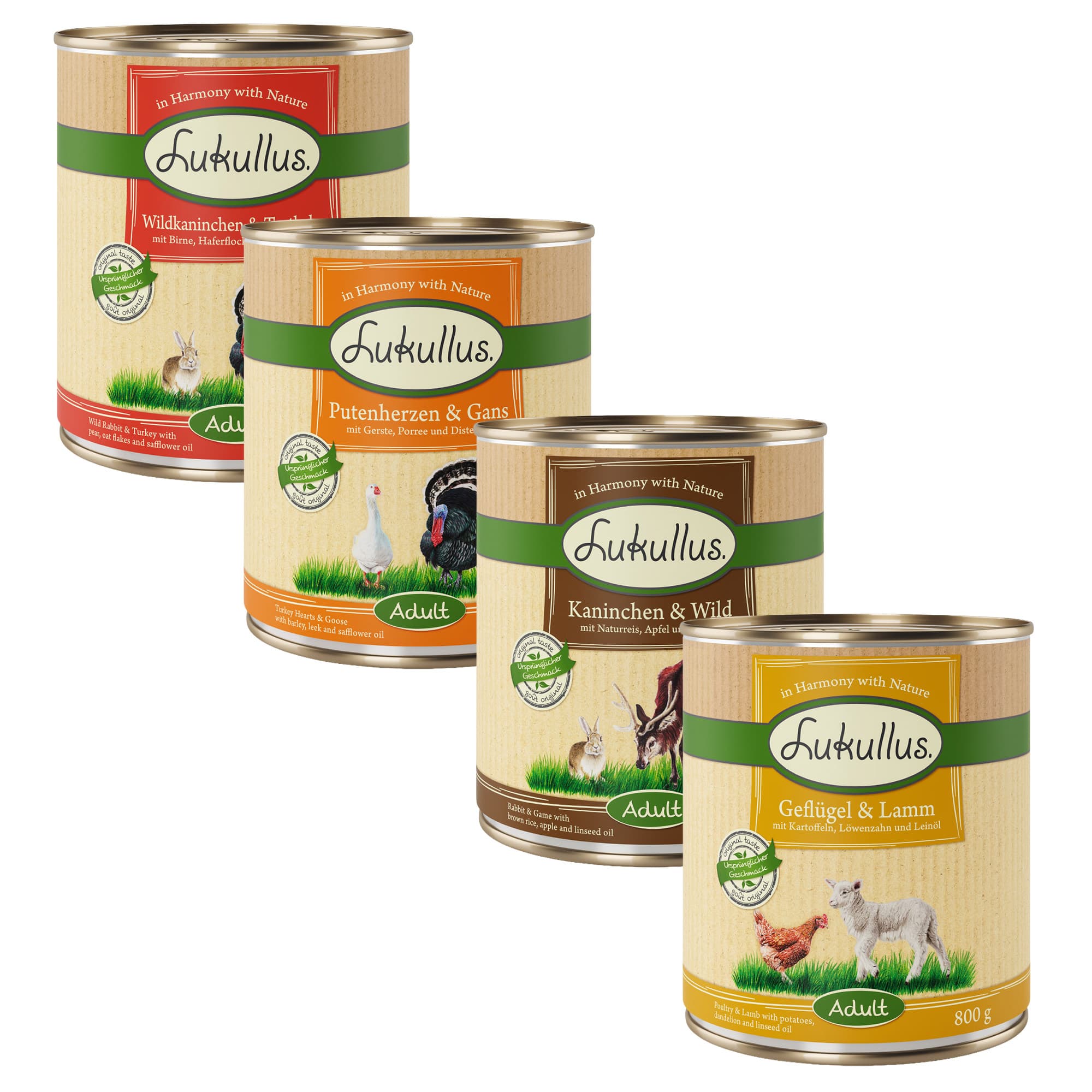 Økonomipakke Lukullus Naturkost 24 x 800 g - Variant I