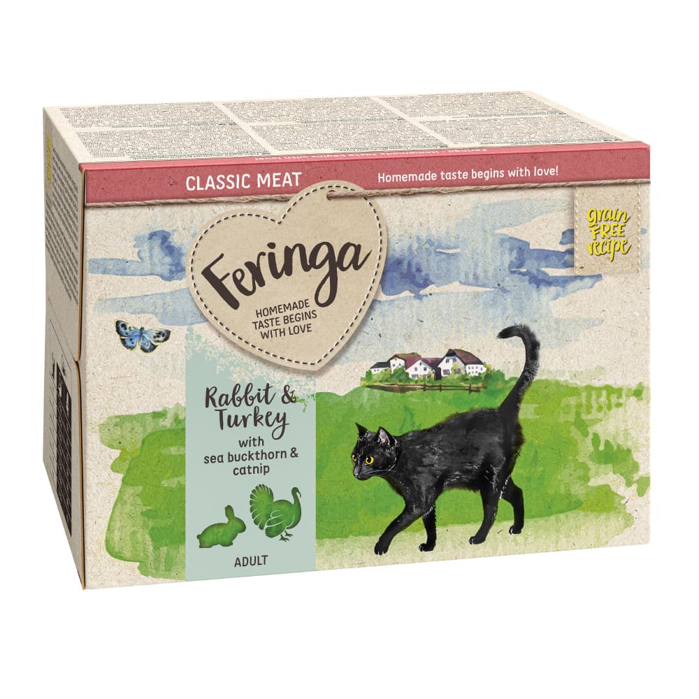 Feringa Classic Meat Menu skåler i økonomipakke 24 x 100 g - Kanin & Kalkun