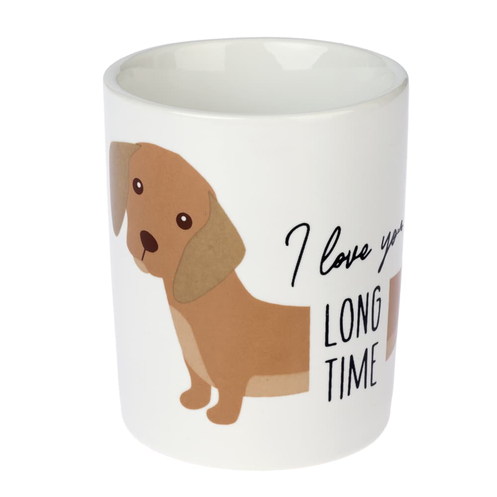 TIAKI keramikk krus "I Love You Long Time" - Ø 9 x H 10 cm