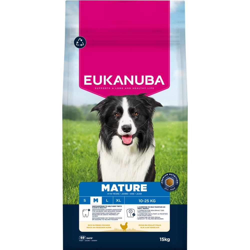 Eukanuba Premium Nutrition Mature Medium Breed Kylling - 15 kg