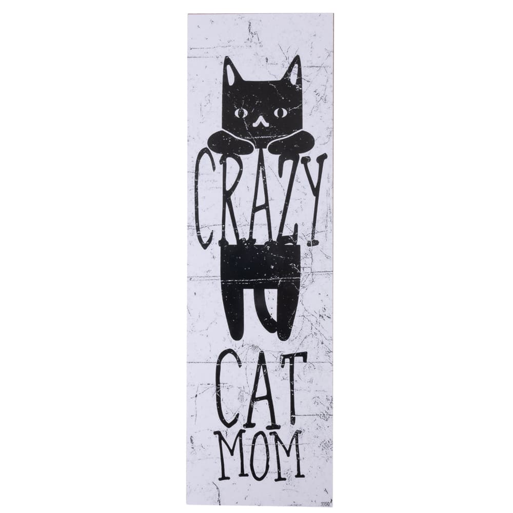 TIAKI dekorativt skilt "Crazy Cat Mum" til å henge opp - 1 stk