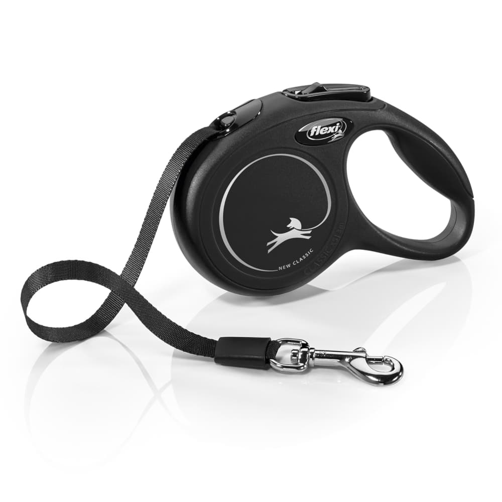 flexi Classic hundebånd svart, 3 m - Størrelse XS: opptil 12 kg