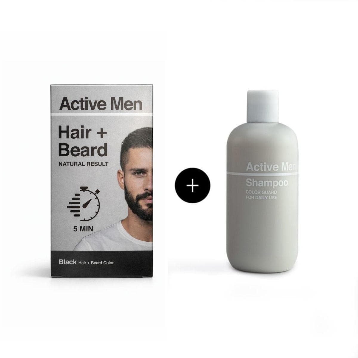 Active Men Kombo - Sjampo + Hårfarge Svart