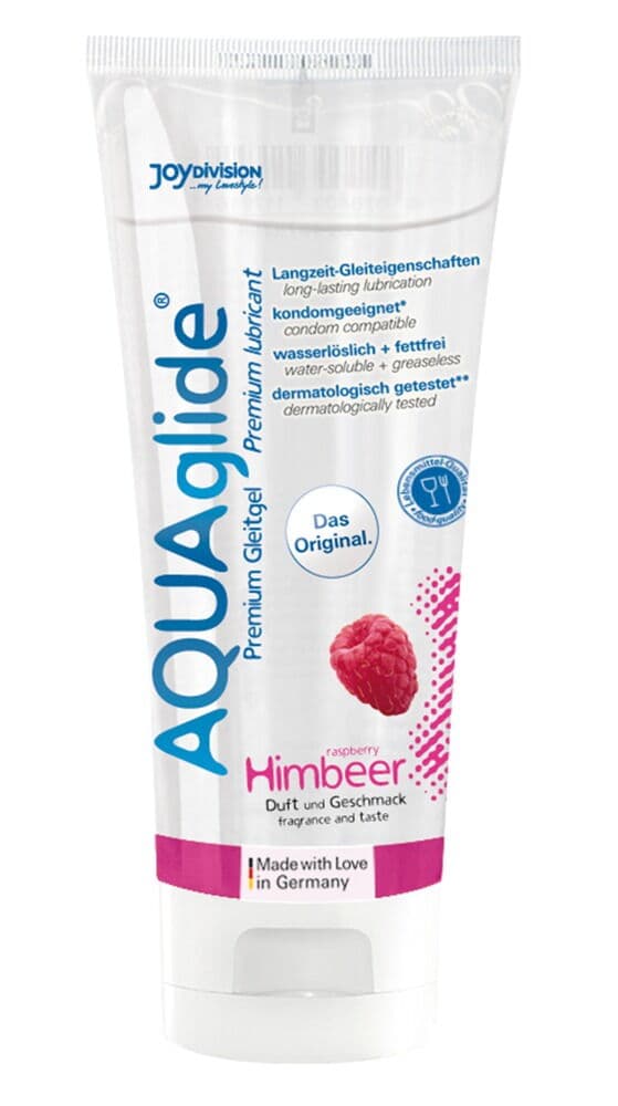 AQUAglide Glidemiddel med smak av Bringebær 100 ml