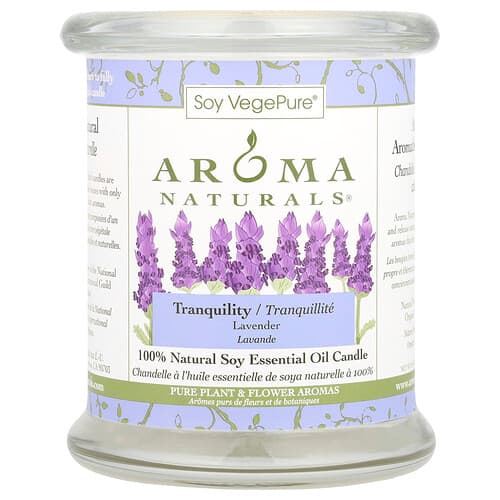 Aroma Naturals, Soy VegePure®, 100 % naturlig soyaoljelys, Tranquility, Lavendel, 260 g