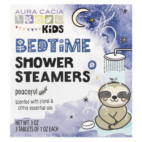 Aura Cacia, Barn, Dusjdampere for sengetid, Fredelig, 3 tabletter