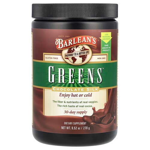 Barlean's, Grønt™, sjokoladesilke, 9.52 oz (270 g)