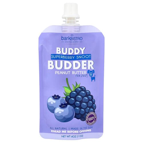 Bark Bistro, Buddy Budder, Peanøttsmør, For hunder, Superberry Snoot, 4 oz (113 g)