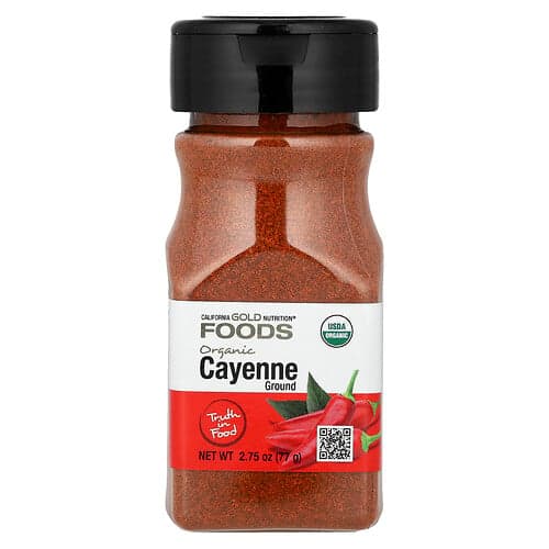 California Gold Nutrition, Foods, økologisk cayennepepper, 77 g