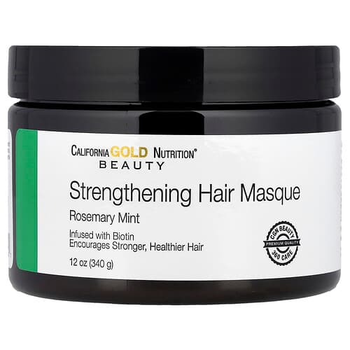 California Gold Nutrition, Styrkende hårmaske, biotin, rosmarinmynte, 340 g