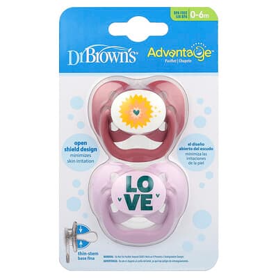 Dr. Brown's, Advantage™-smokk, 0–6 måneder, lavendel, 2 stk.