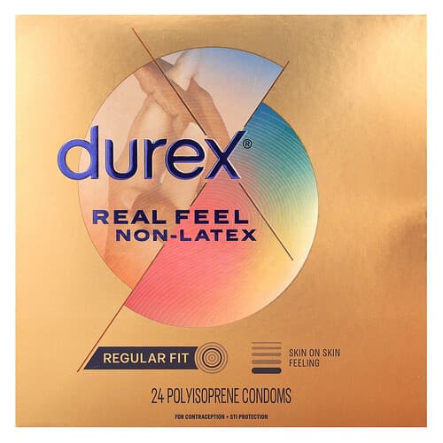 Durex, Real Feel Ikke-lateks, Normal Passform, 24 polyisoprenkondomer