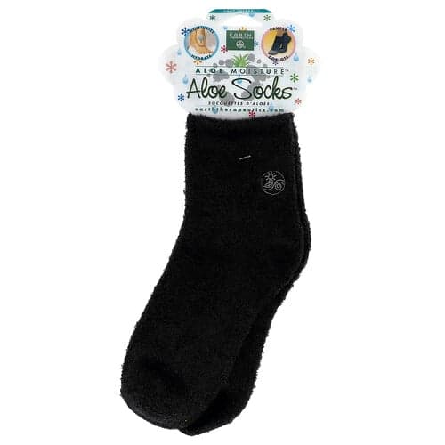 Earth Therapeutics, Aloe Moisture™, Aloe Socks™, Svart, 1 par
