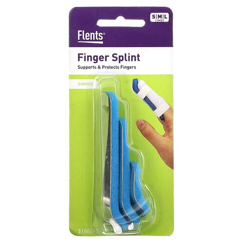 Flents, Fingerskinne, buet, S, M, L, 3-delers sett