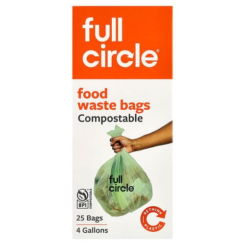 Full Circle, For Good™, Matavfallsposer, Komposterbare, 25 poser