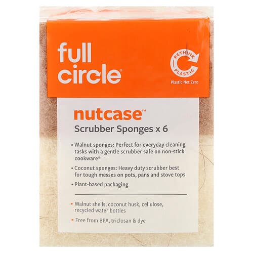 Full Circle, Nutcase™, skrubbesvamper, 6 stk.