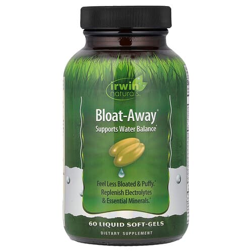 Irwin Naturals, Bloat-Away®, 60 flytende mykgeler