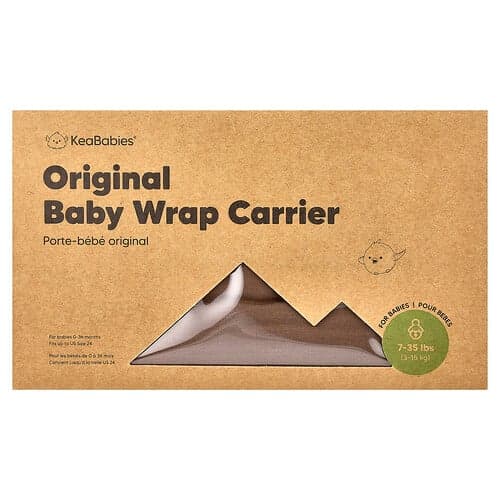 KeaBabies, Original bæresele i vikle, for babyer 0-36 måneder, salbrun, 1 stk.