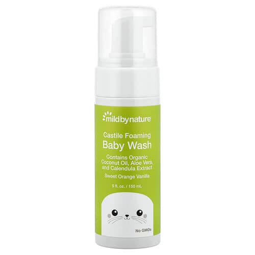 Mild By Nature, Skummende Castilla Baby Wash, søt appelsin vanilje, 5 fl oz (148 ml)