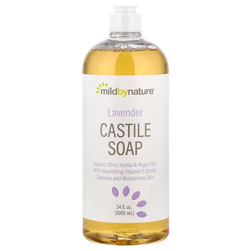 Mild By Nature, Castilla såpe, lavendel, 34 fl oz (1,005 ml)