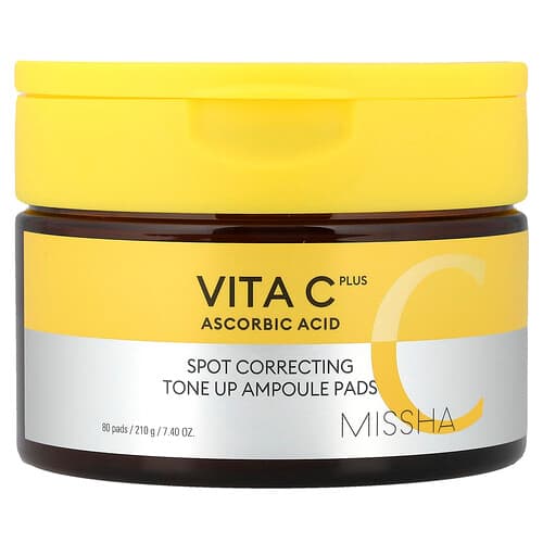 Missha, Vita C Plus, punktkorrigerende tone-up ampullepads, 80 pads, 210 g
