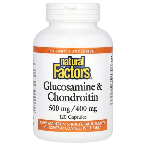 Natural Factors, Glukosamin og kondroitin, 120 kapsler