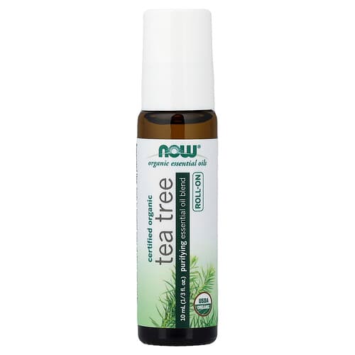 NOW Foods, Økologiske essensielle oljer, tea tree roll-on, 10 ml