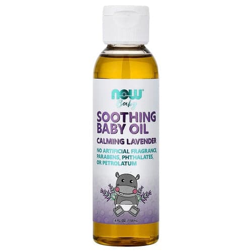 NOW Foods, Beroligende babyolje, beroligende lavendel, 4 fl oz (118 ml)