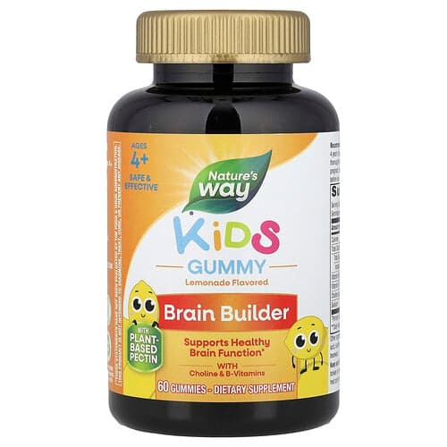 Nature's Way, Barn, Hjernebygger-gummi, Fra 4 år, Lemonade, 60 gummier