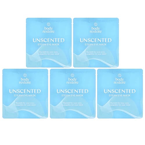 Body Restore, Dampmaske for øyne, uten parfyme, 5-pakning
