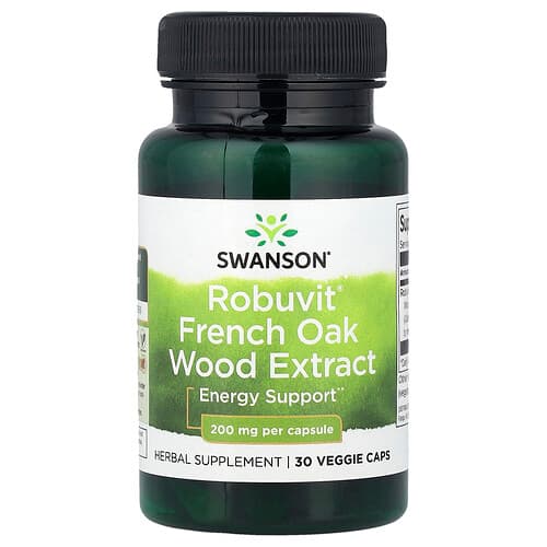 Swanson Vitamins, Robuvit Ekstrakt av fransk eik , 200 mg, 30 Grønnsakskapsler