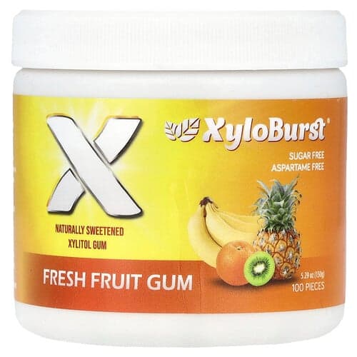 Xyloburst, Xylitolgummi, frisk frukt, 100 stykker, 5.29 oz (150 g)