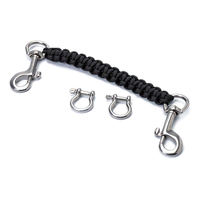 Nøkkelring med dobbel karabinkrok, 30cm