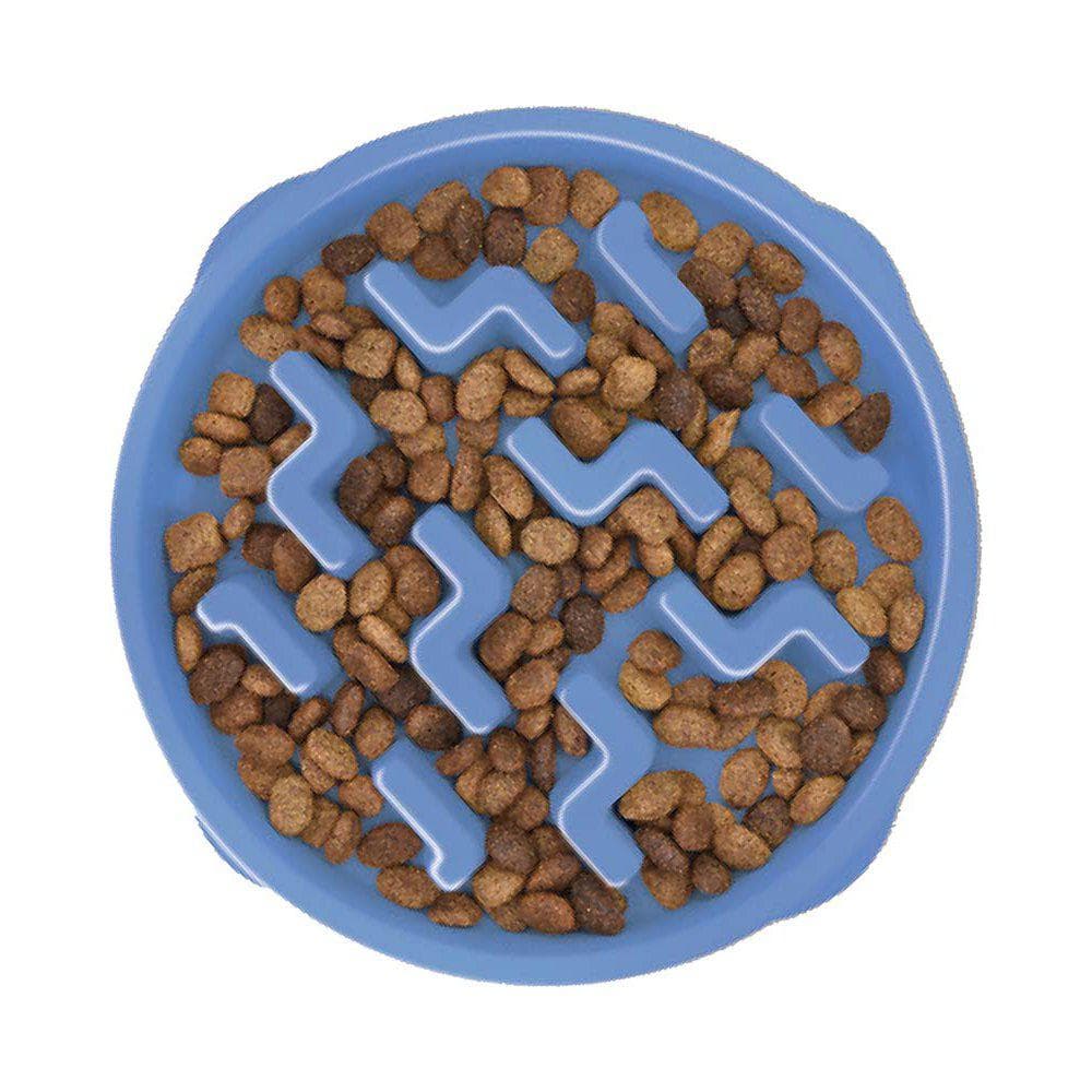 OH Matskål Fun Feeder Slow Bowl Spis-Sakte-Skål Blå - Stor
