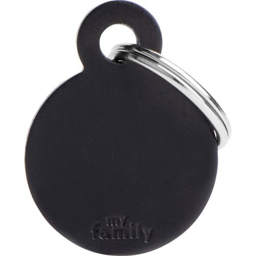 Myfamily Basic Sirkel ID tag aluminium - 21x28 mm - Sort