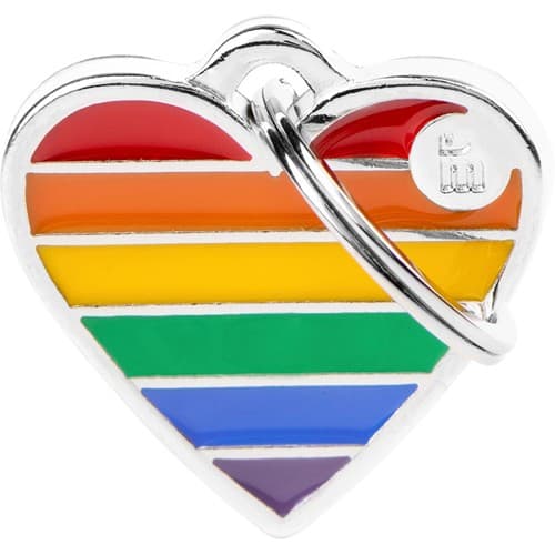 Myfamily Rainbow Hjerte ID tag - 37x36 mm