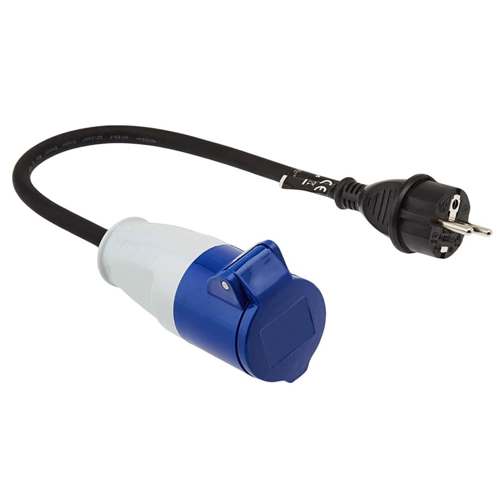 Kabel med CEE hunkontakt og schuko hankontakt