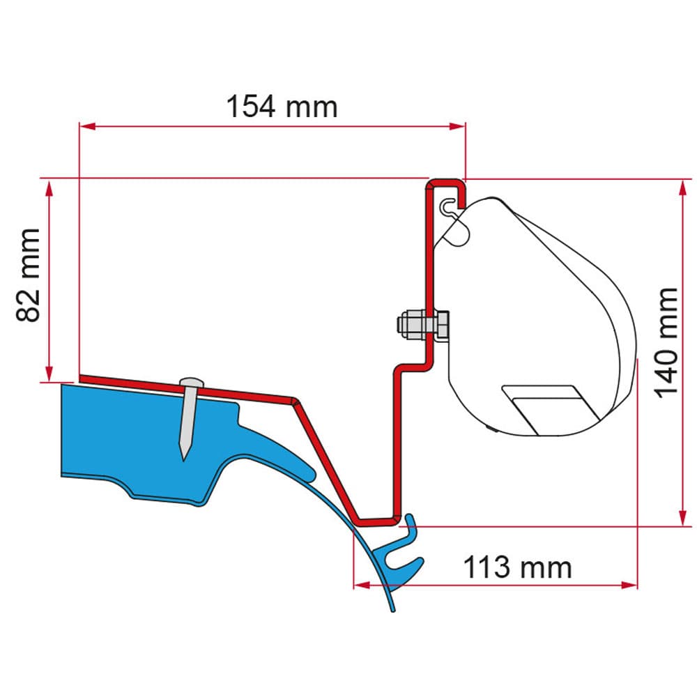 Monteringsbrakett for F35Pro Mercedes Vito Jules Verne (98655R034)