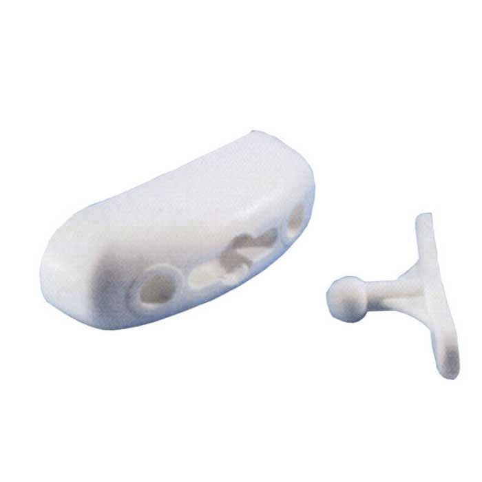 Dørholder i hvit plast (2 deler)