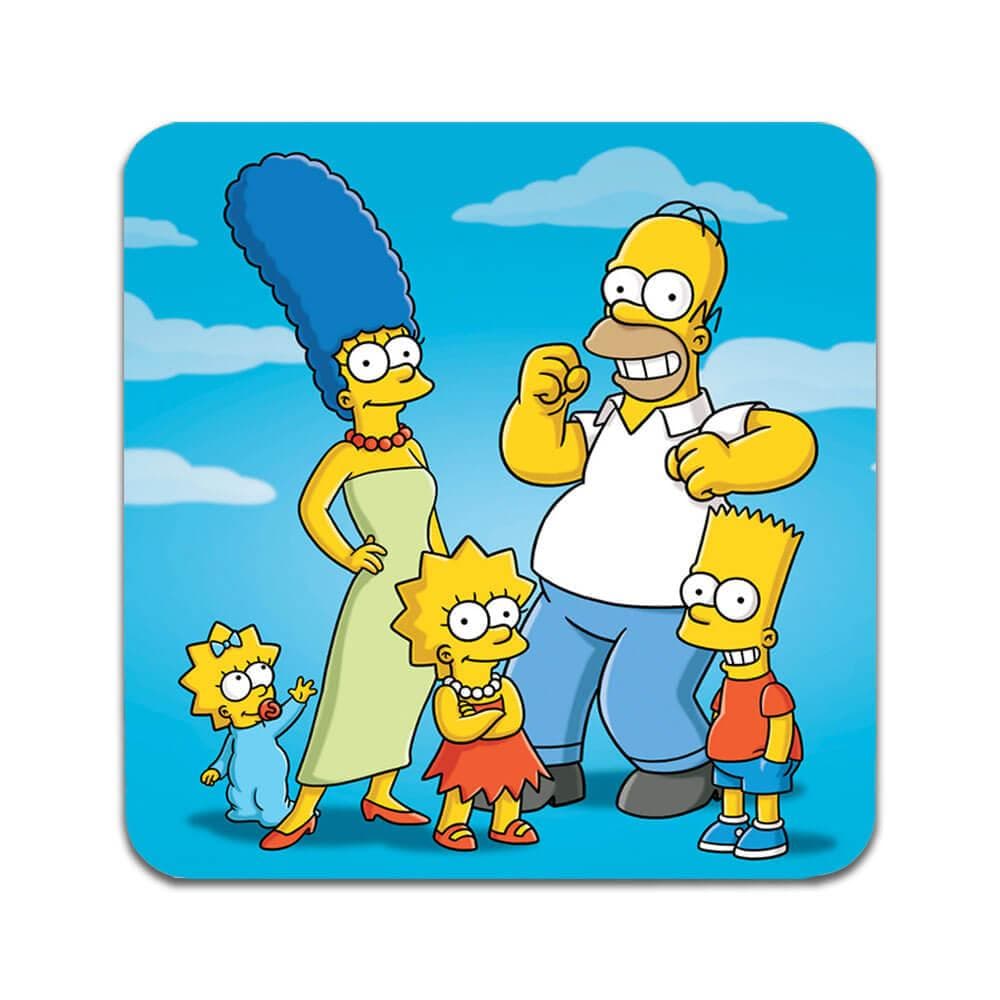 Glassunderlag (2-pakning): The Simpsons, stilrene underlag med unike og livlige motiver