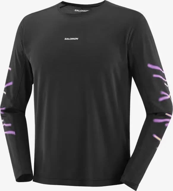 Salomon SHKout Core Ls Tee gfx M deep black S