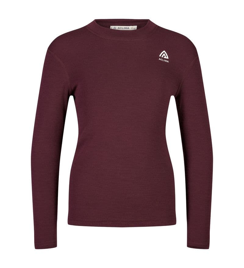 Aclima Warmwool Crew Neck JR fig/beige melange 160 cm